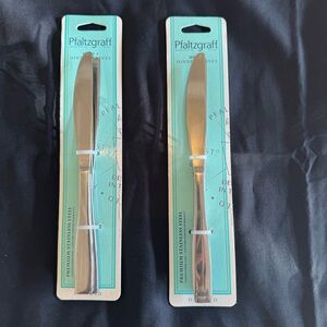 Pfaltzgraff Danford Lot Of 2 Stainless Steel Dinner Knives Premium 3 Piece Set